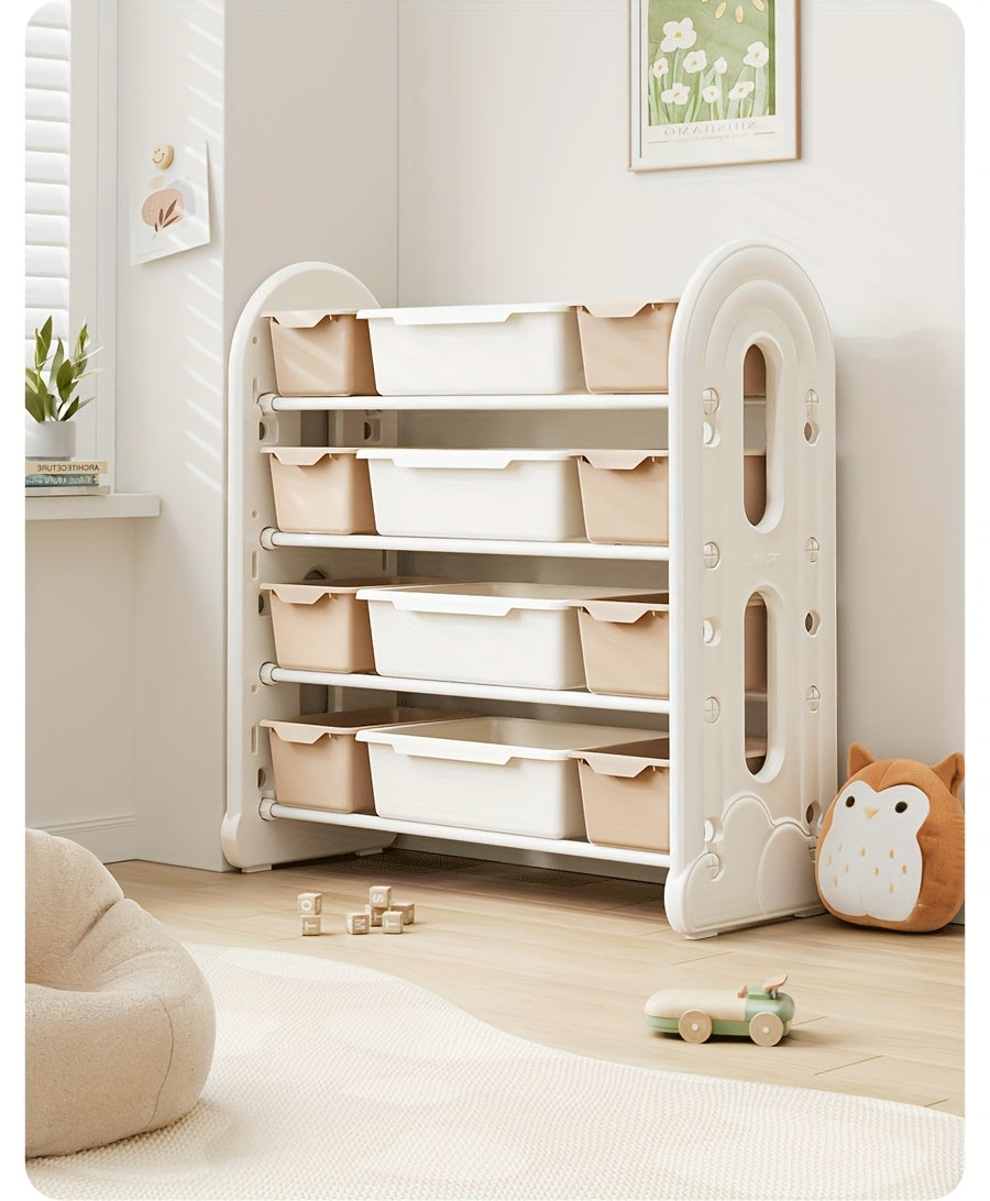 Estantería de Almacenamiento Extragrande de 4 Niveles con Diseño de Nubes