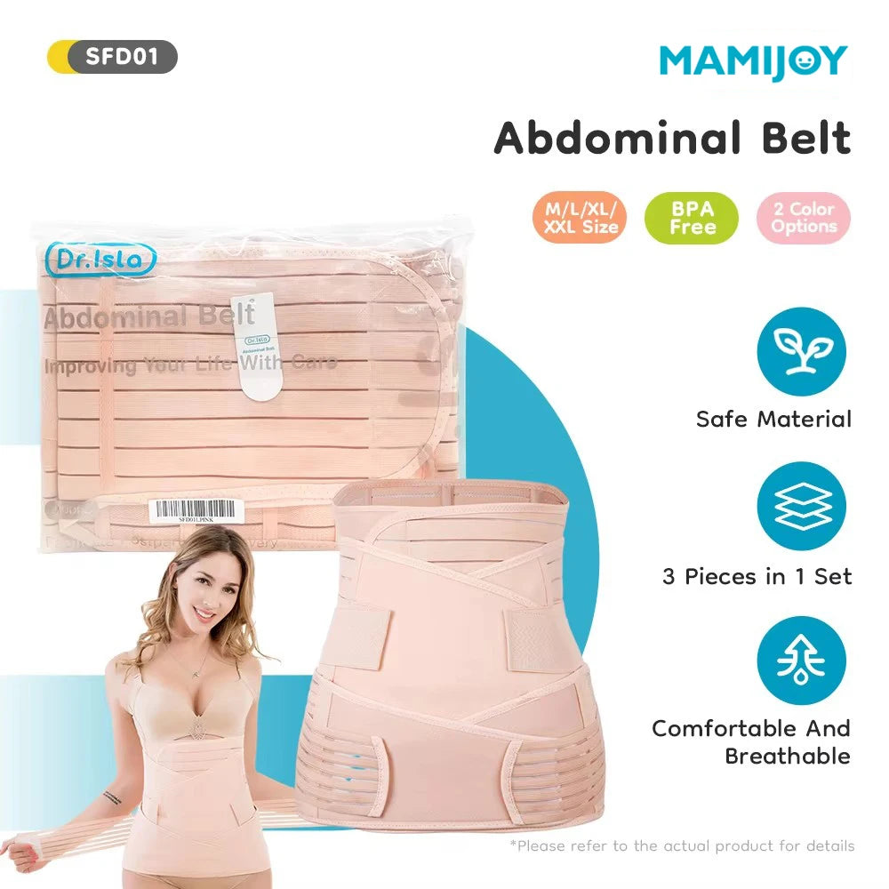 Banda de Soporte Posparto 3 en 1 | Faja Transpirable para Vientre, Cintura y Pelvis