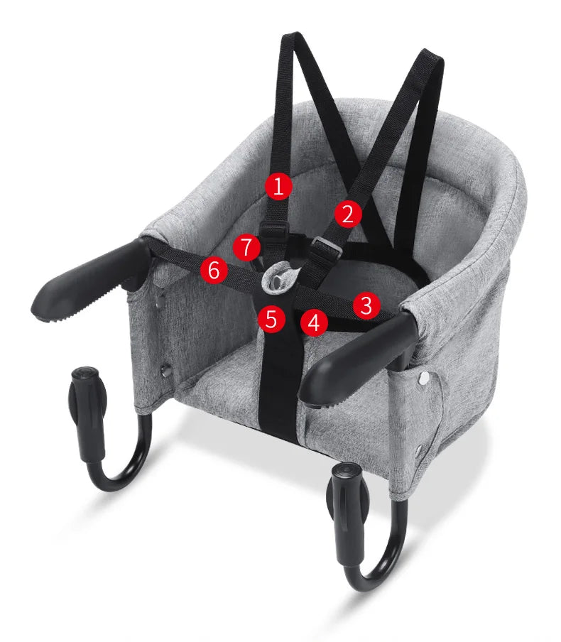 Silla de Comer Portátil con Fijación a Mesa (Plegable y Segura)