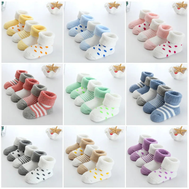 Pack 5 Pares de Calcetines de Felpa: Súper Cálidos para Bebés (0-24M)