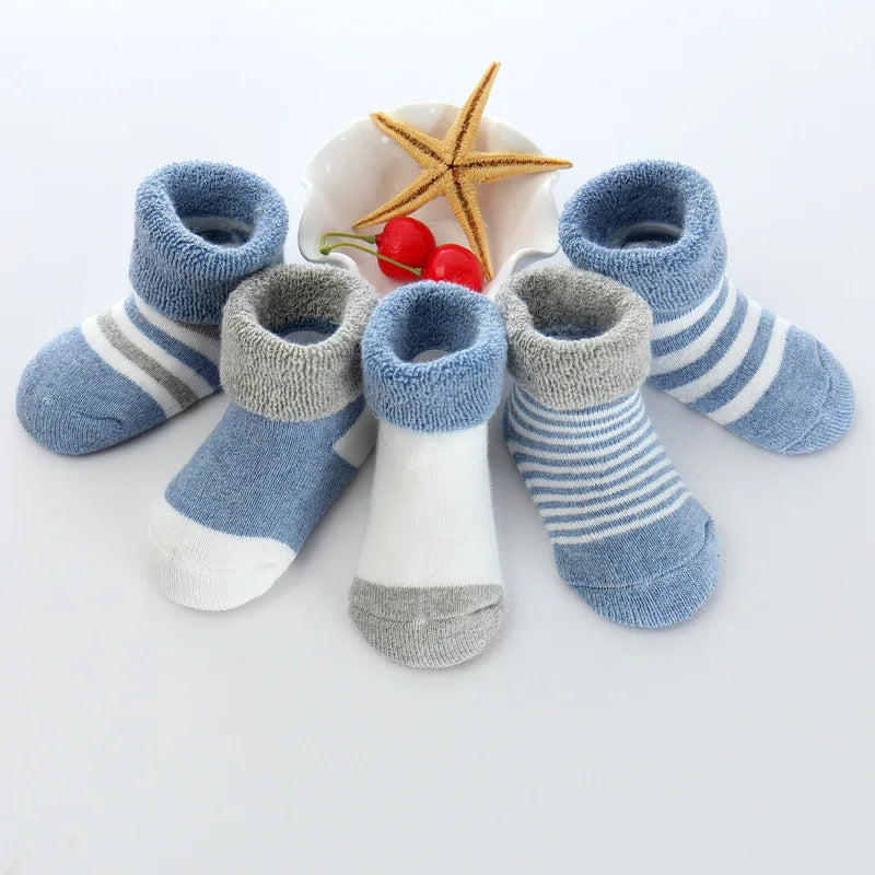 Pack 5 Pares de Calcetines de Felpa: Súper Cálidos para Bebés (0-24M)