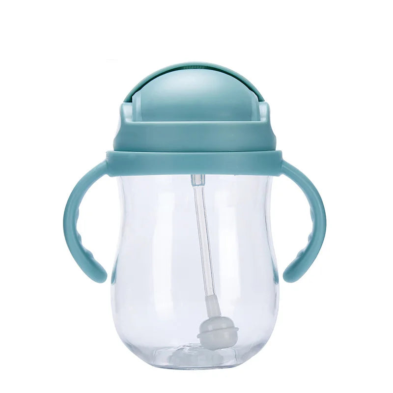 Botella de Agua con Popote y Válvula de 300 ml | Portátil, Antiderrames y con Asa para Entrenamiento