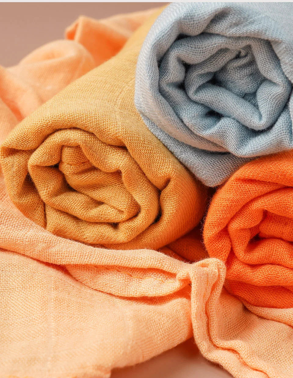 Paquete de 5 paños de muselina 60x60cm Kangobaby: Suavidad de Bambú y Algodón