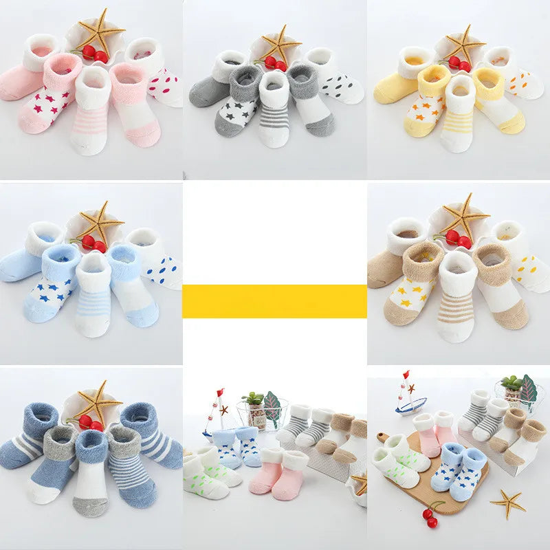Pack 5 Pares de Calcetines de Felpa: Súper Cálidos para Bebés (0-24M)