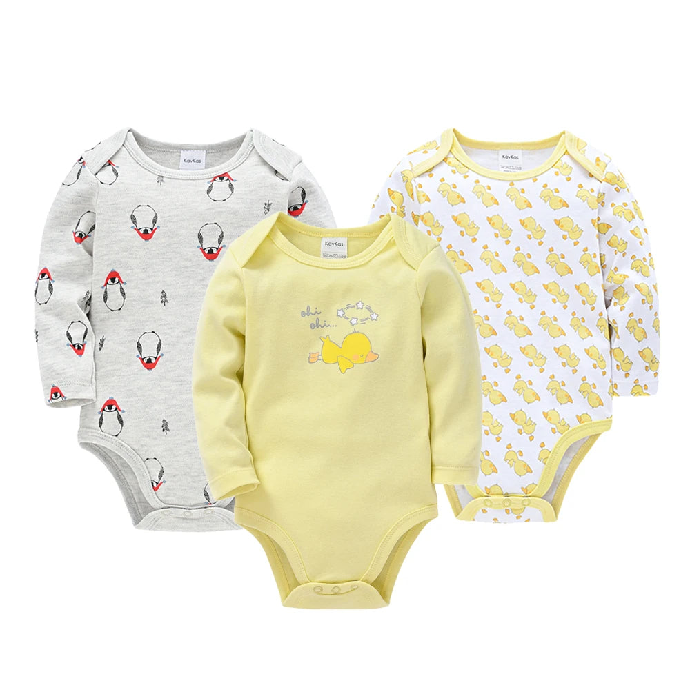 Set de Pañaleros de Algodón de Manga Larga (3 o 6 Piezas) (0-24M)
