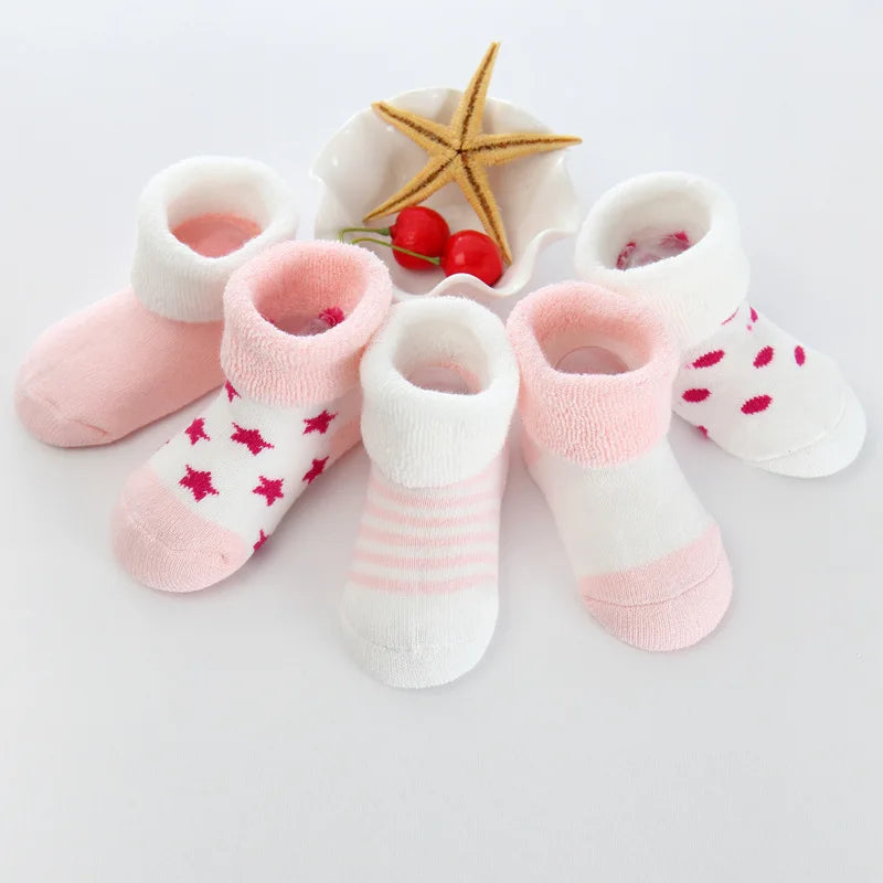 Pack 5 Pares de Calcetines de Felpa: Súper Cálidos para Bebés (0-24M)