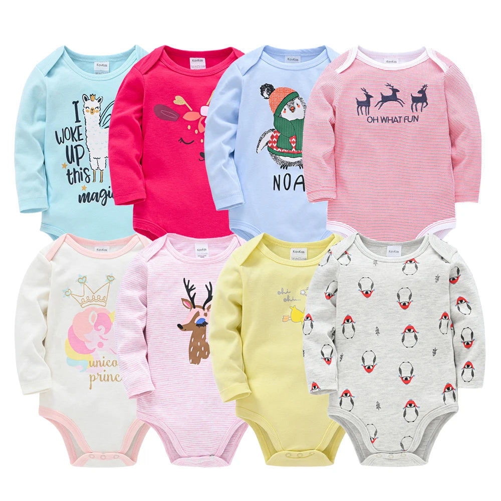 Set de Pañaleros de Algodón de Manga Larga (3 o 6 Piezas) (0-24M)
