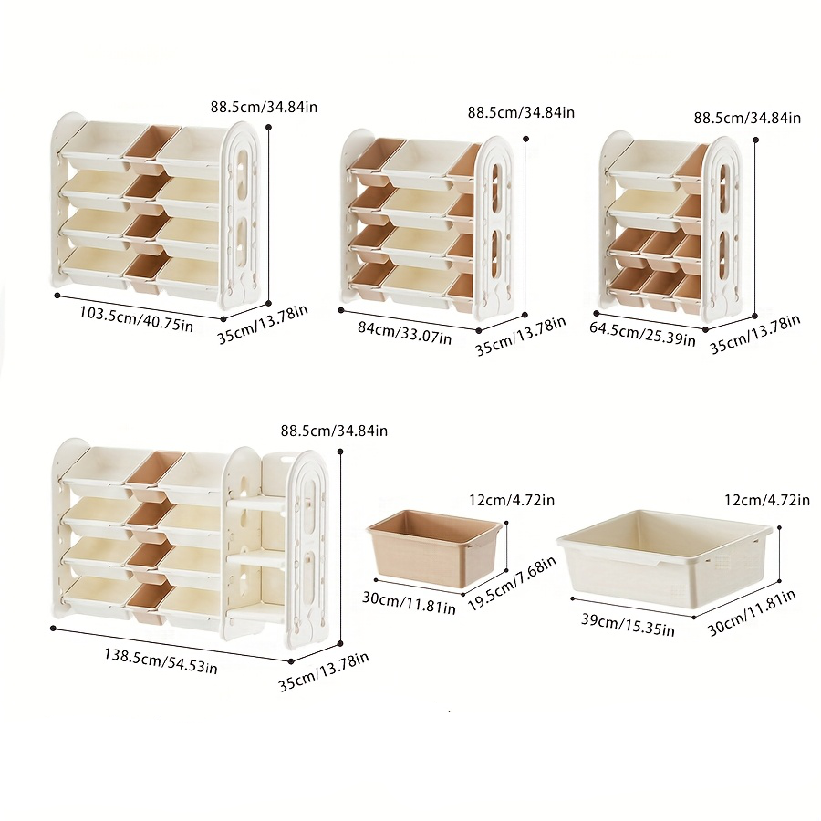 Estantería de Almacenamiento Extragrande de 4 Niveles con Diseño de Nubes