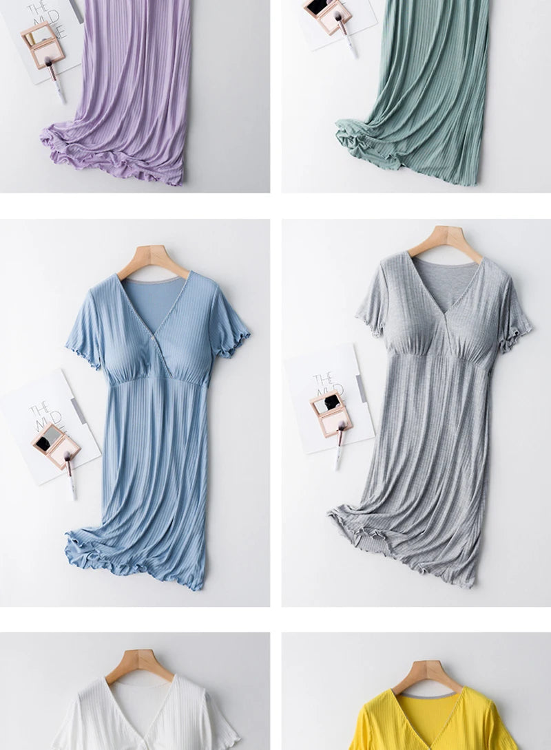 Camisón Modal de Lactancia: Elegancia y Confort Ajustable