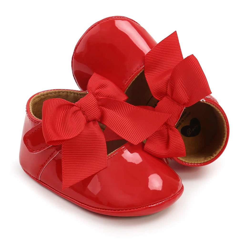Zapatillas tipo Ballet con Moño: Elegancia Antideslizante para Bebé (0-18M)