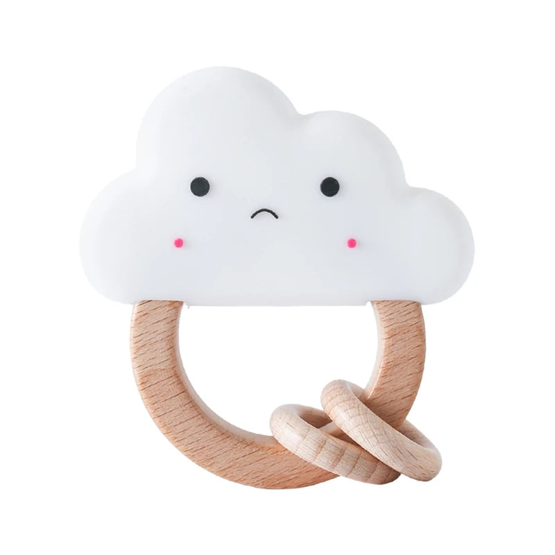 Sonaja/Mordedora de animalitos y frutas tejidos a Crochet | Anillo de Madera Natural o Silicona