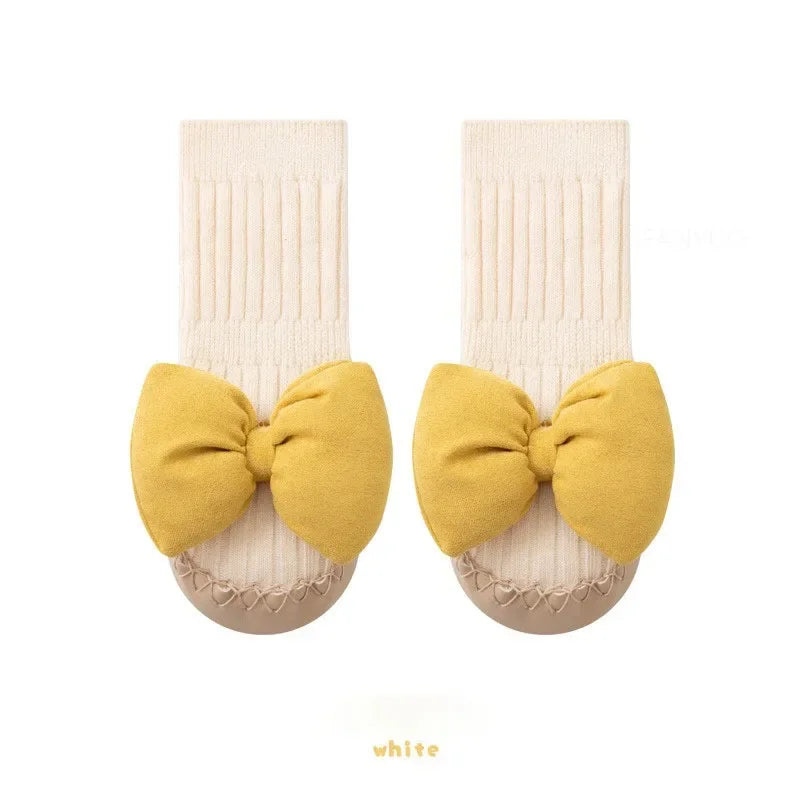 Calceta/Zapato Antideslizante con Moño (0-24M)