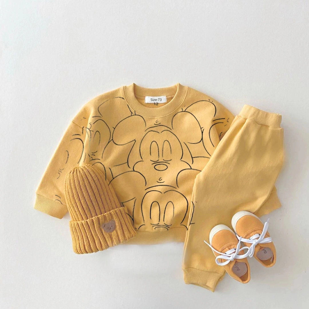 Conjunto Deportivo Unisex: Sudadera y Pantalón Mickey Mouse (3M-3T)