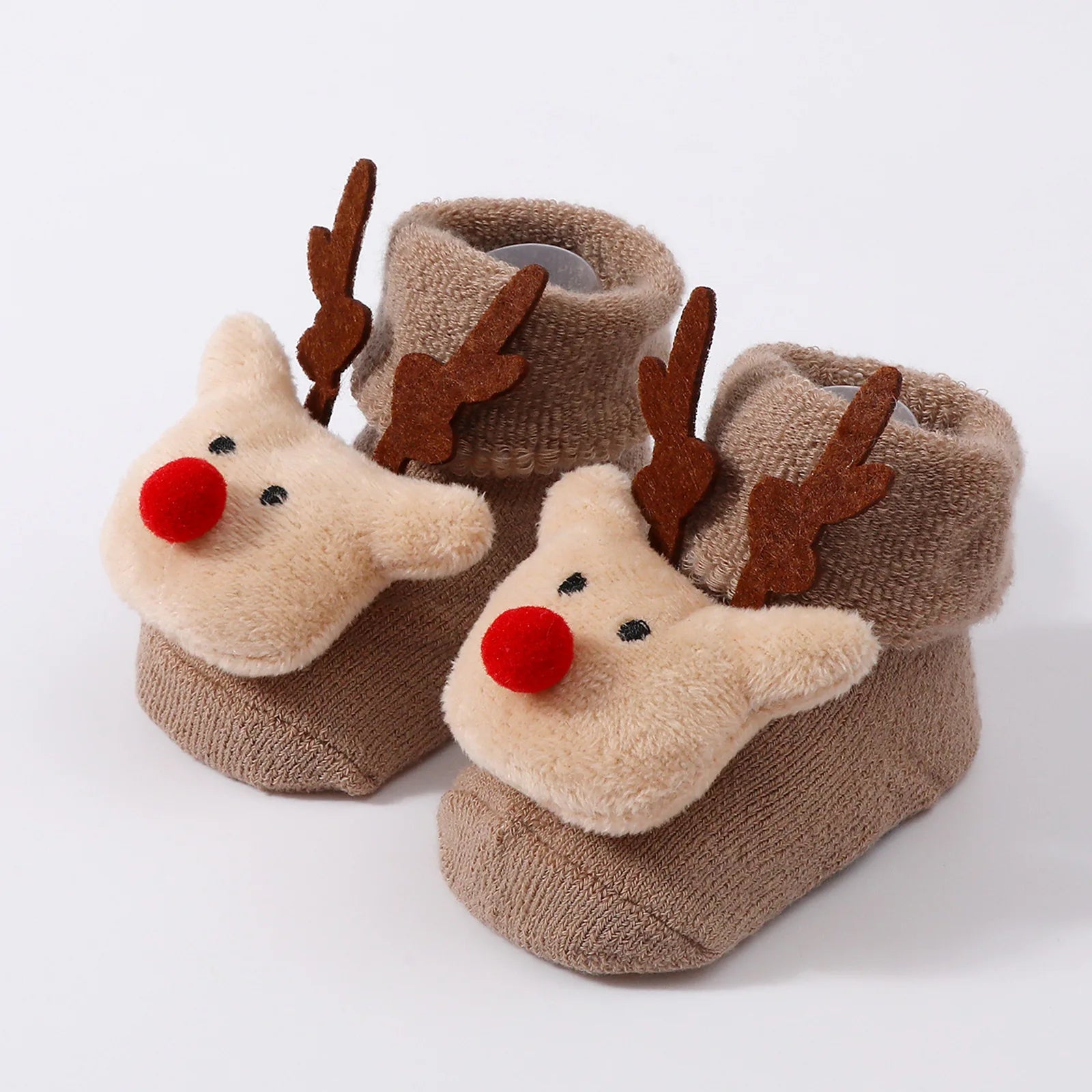Calcetines Navideños Antideslizantes: Magia y Seguridad en sus Primeros Pasos (0-12M)