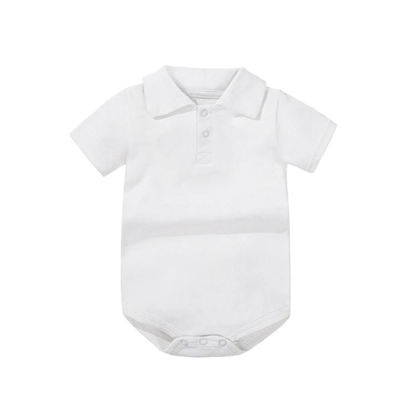 Pañalero tipo Polo | Manga Corta y Color Sólido (0-24 Meses)