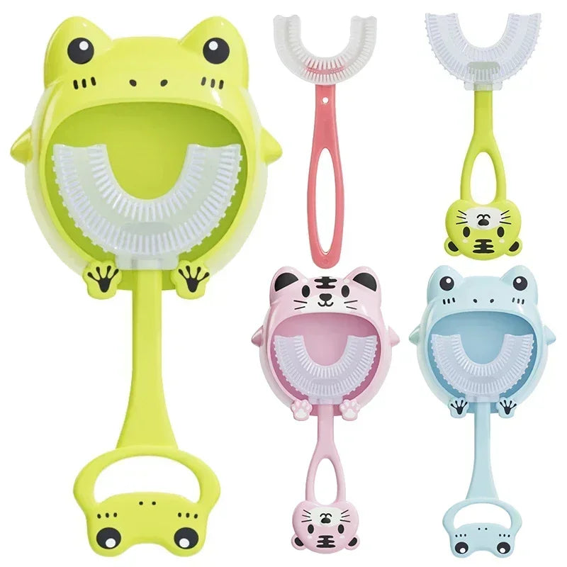 Cepillo Dental Infantil 360° "U" Estilo—Divertido y Seguro
