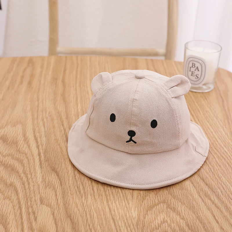 Gorro para el sol tipo cubo con Orejas de Oso: Protección y Ternura (3-18M)