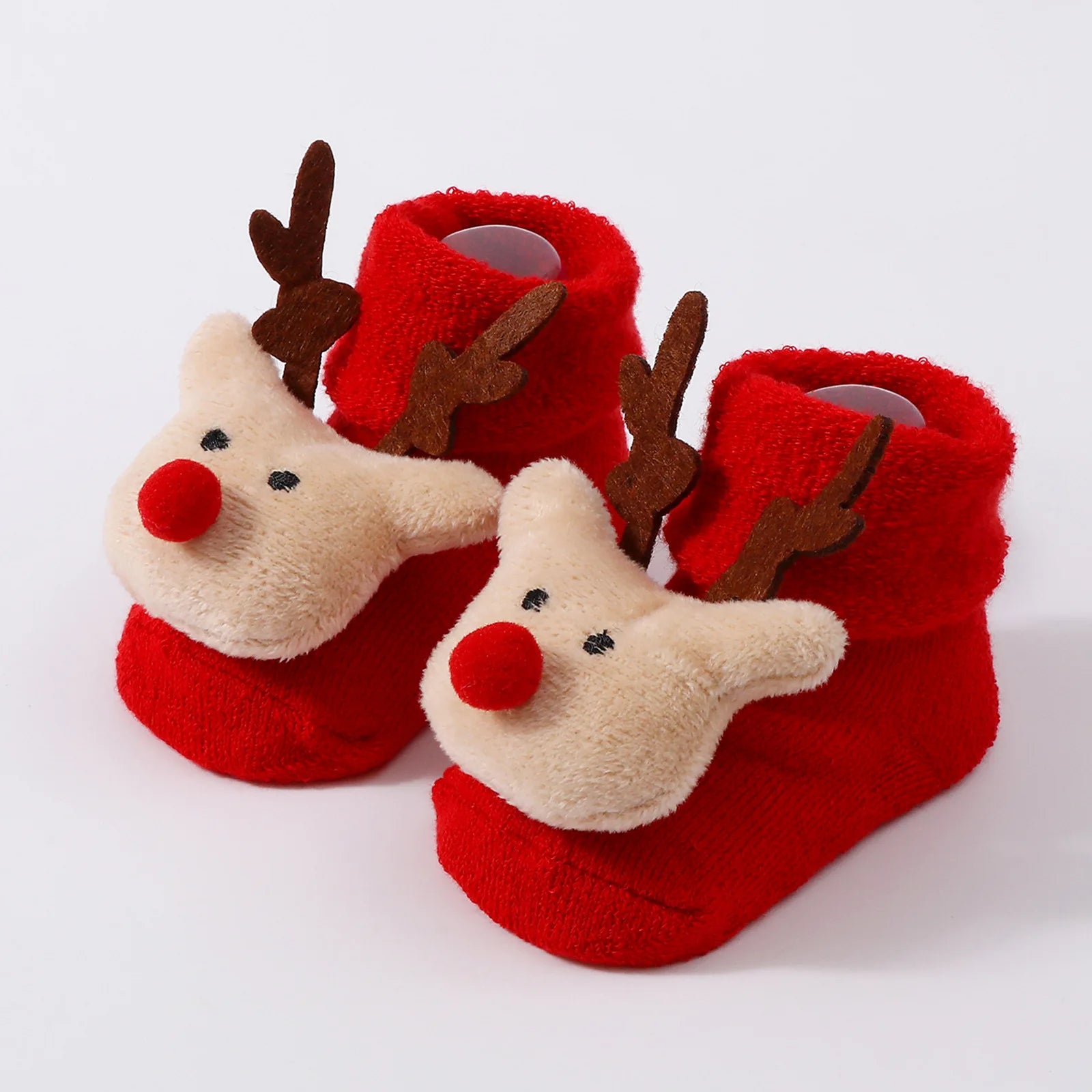 Calcetines Navideños Antideslizantes: Magia y Seguridad en sus Primeros Pasos (0-12M)