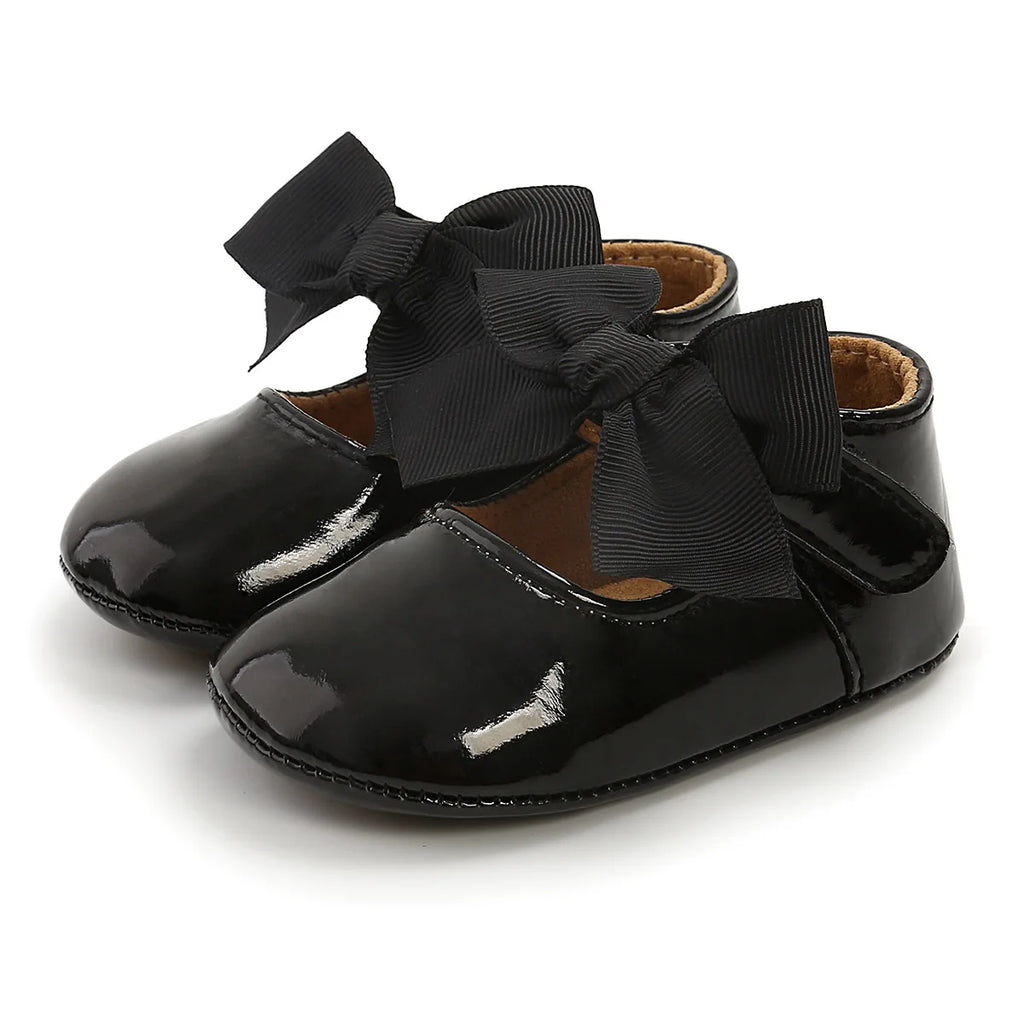 Zapatillas tipo Ballet con Moño: Elegancia Antideslizante para Bebé (0-18M)