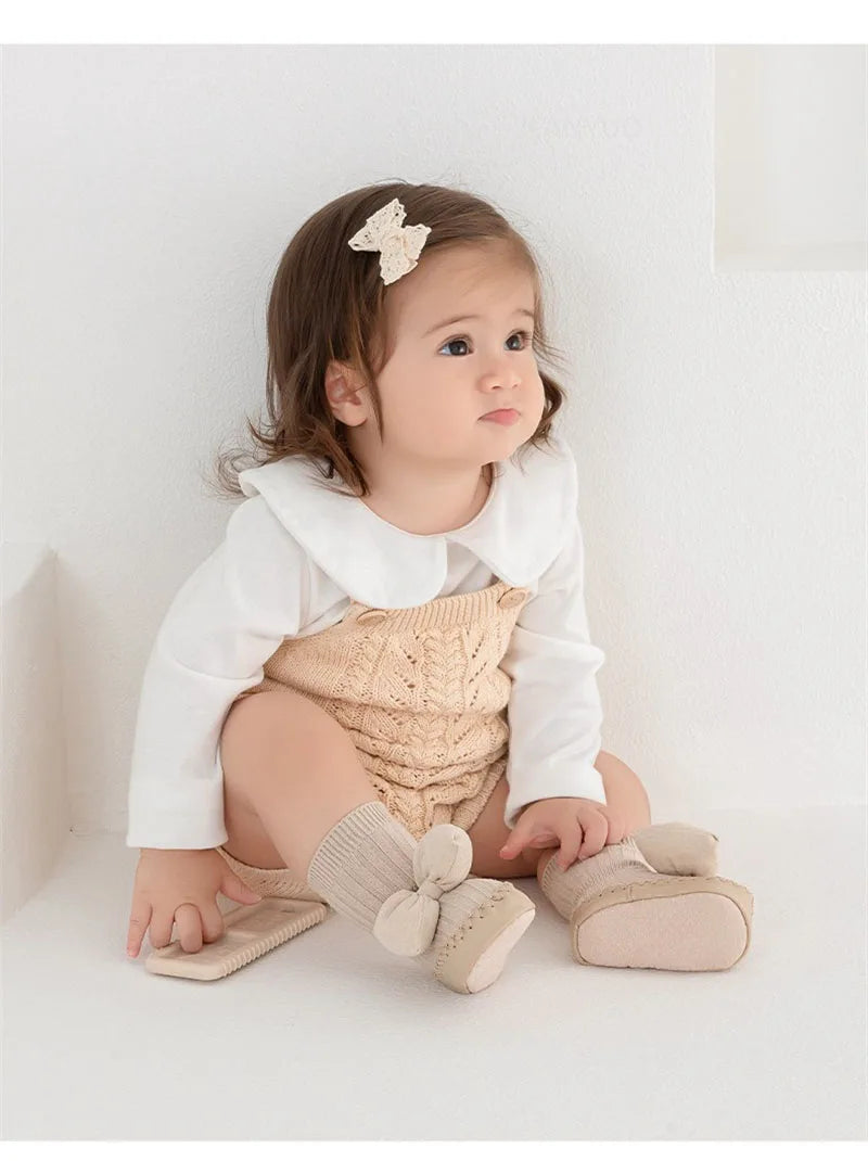 Calceta/Zapato Antideslizante con Moño (0-24M)