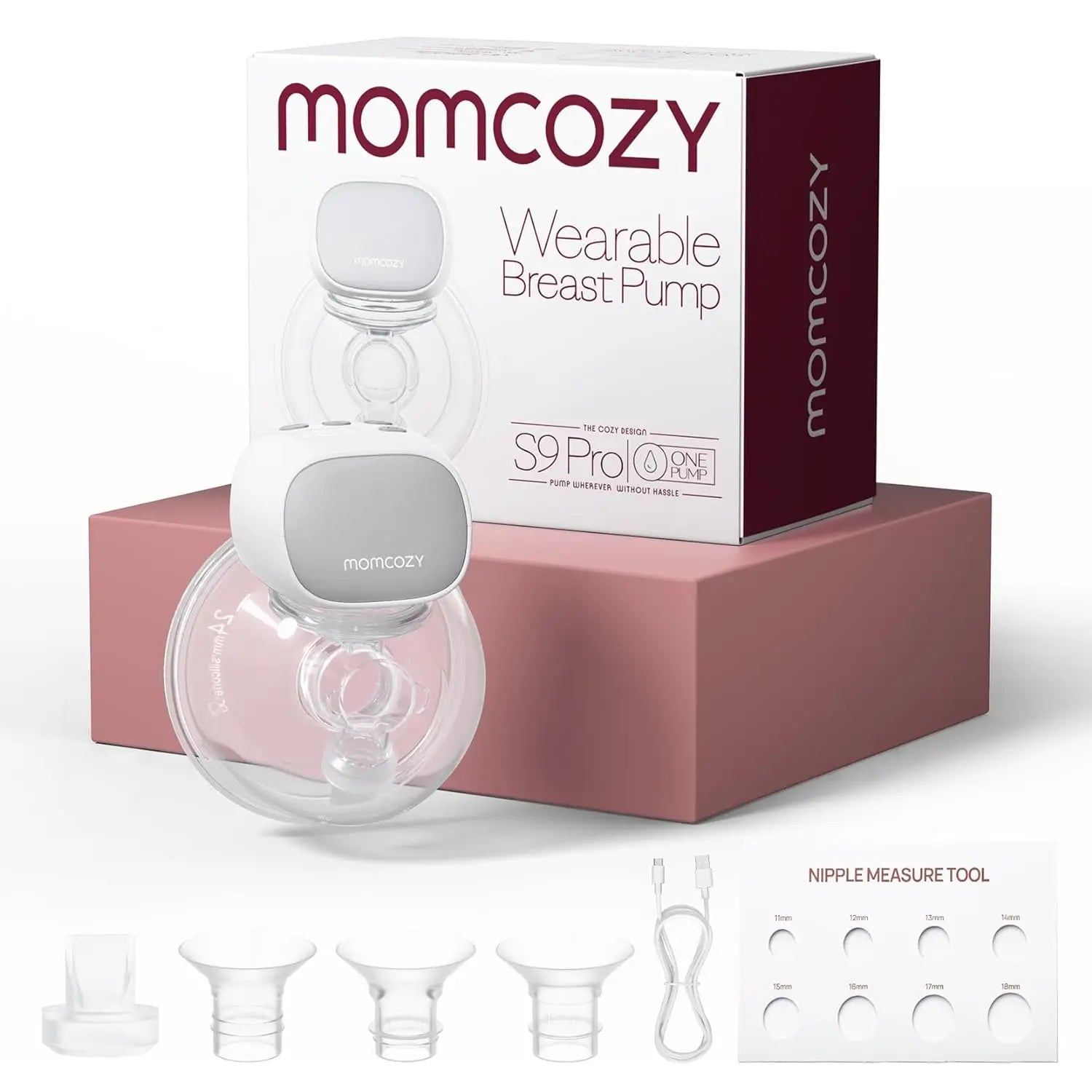 Extractor de Leche Manos Libres Momcozy S9 Pro | Doble Portátil, Batería de Larga Duración y Pantalla LED