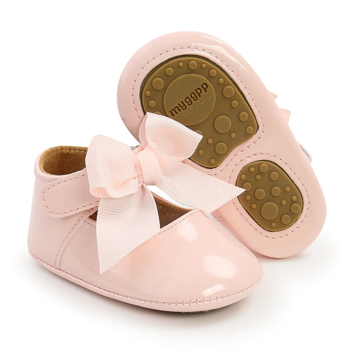 Zapatillas tipo Ballet con Moño: Elegancia Antideslizante para Bebé (0-18M)