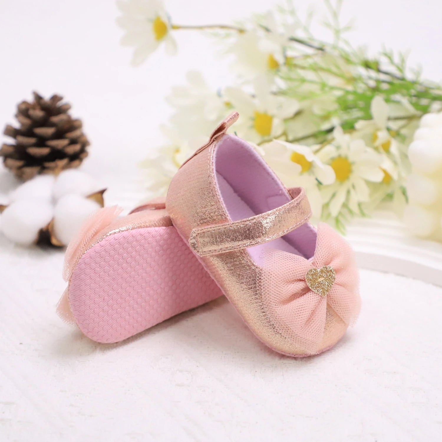 Zapatos con Moño de encaje Princesa para Primeros Pasos (0-18M)