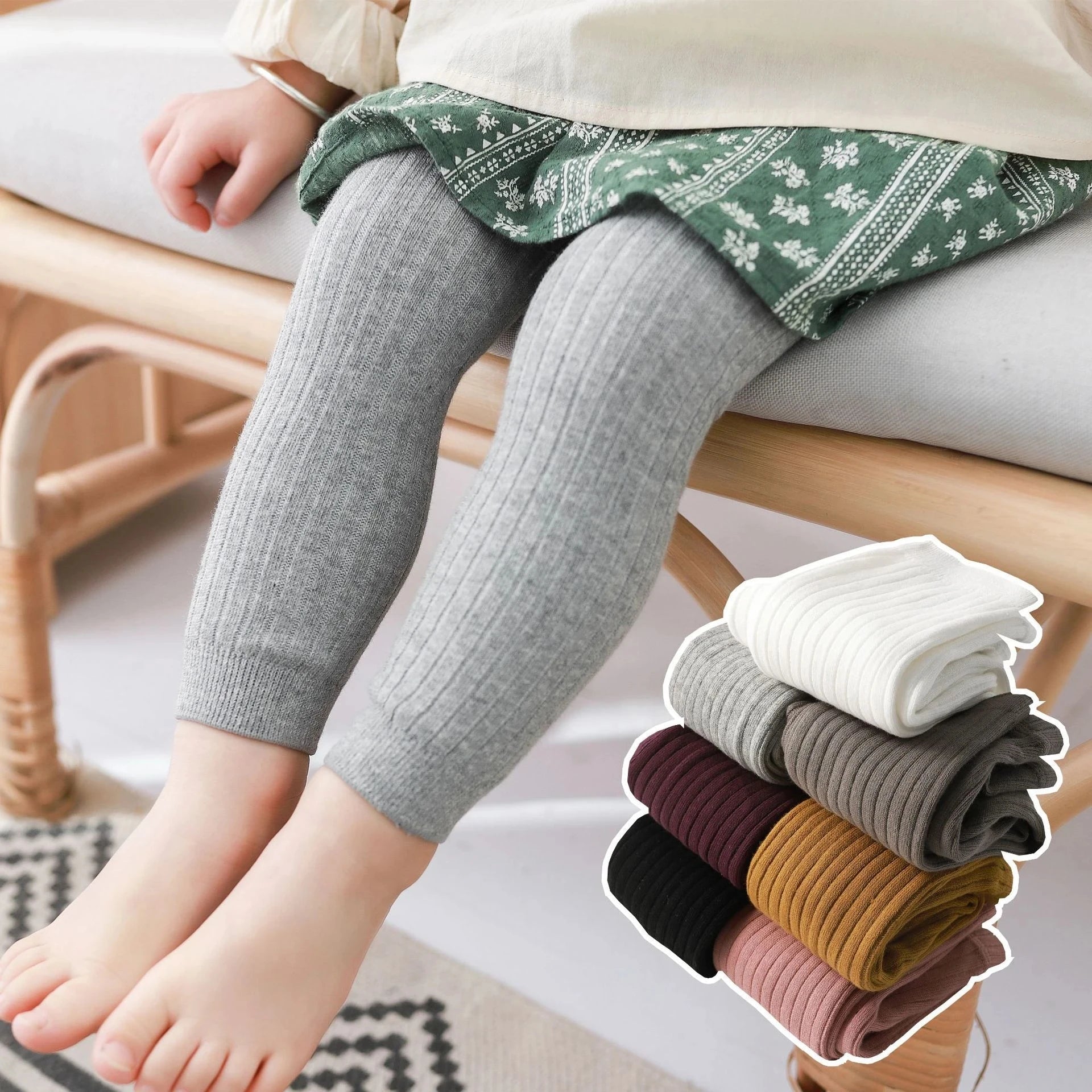 Leggings de Punto Unisex – Algodón Elástico (0 a 6 años)