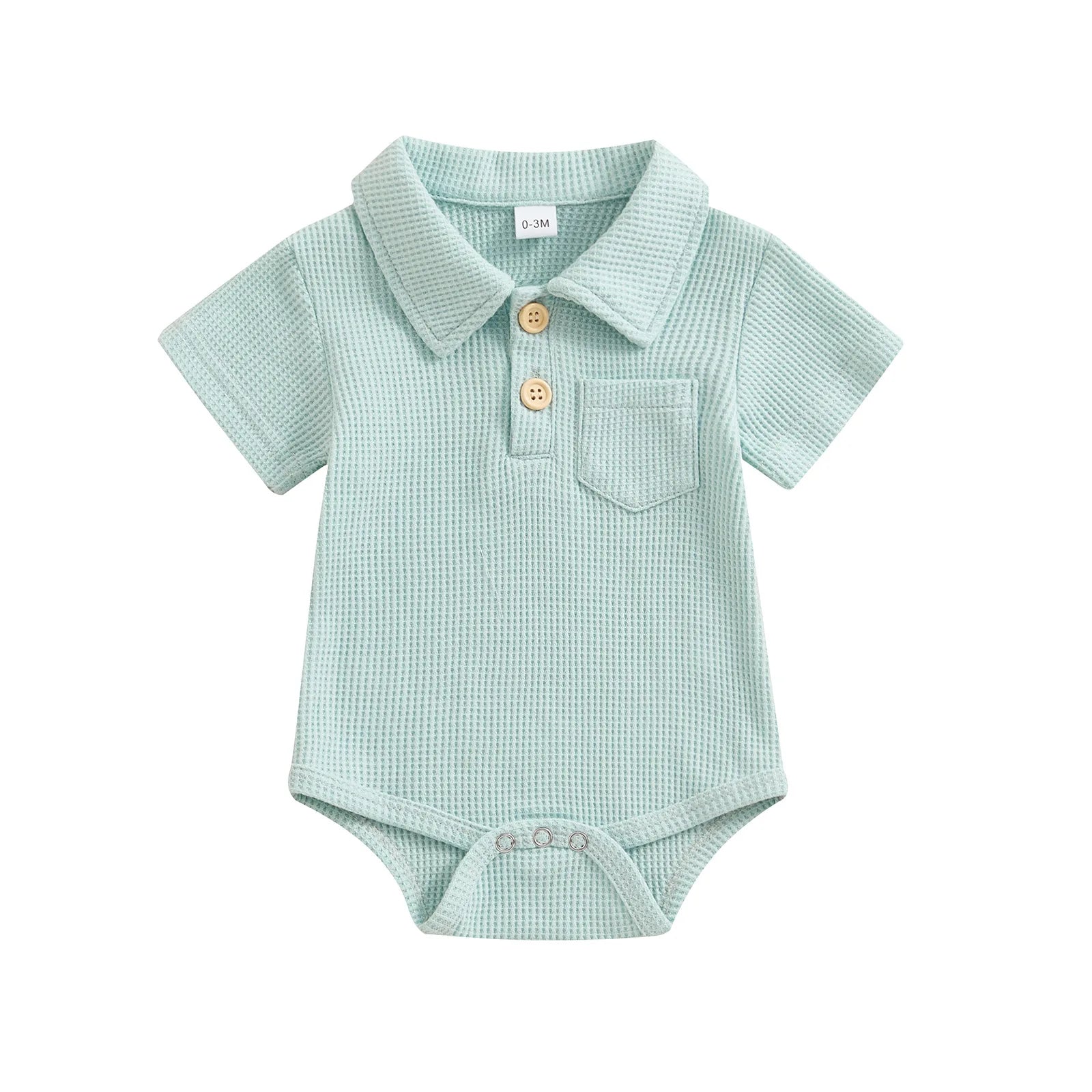 Pañalero tipo Polo Tejido Waffle |  Algodón Suave y Estilo Diario (0-12M)