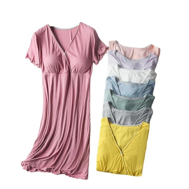 Camisón Modal de Lactancia: Elegancia y Confort Ajustable