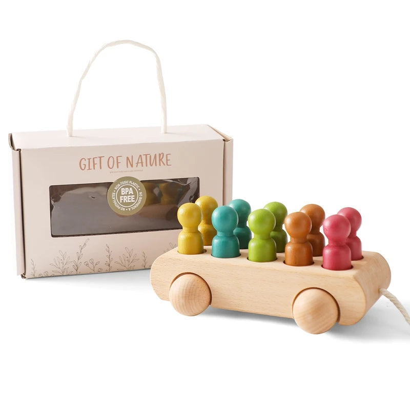 Tren y avión de Madera Didácticos Montessori - Juguete de Aprendizaje
