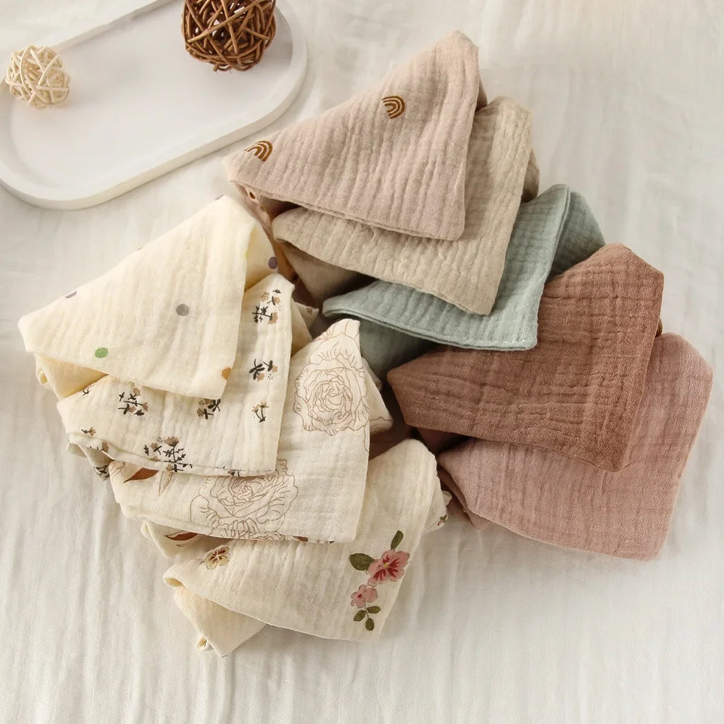Set de 5 Toallas de Gasa de Algodón: Súper Suaves y Absorbentes (6 Capas)