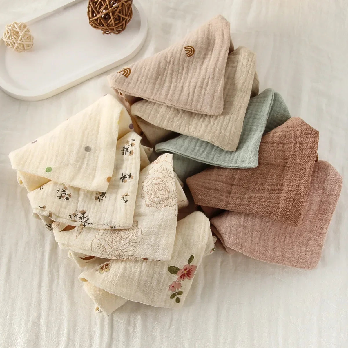 Set de 5 Toallas de Gasa de Algodón: Súper Suaves y Absorbentes (6 Capas)