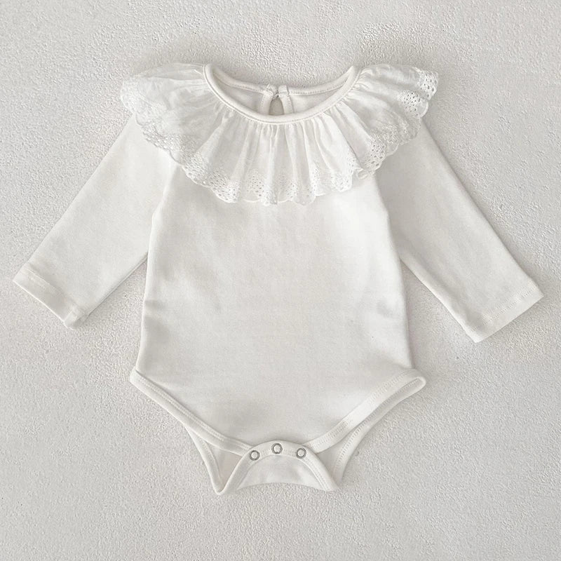 Pañalero Vestido con Cuello de Pétalo (3-24M)