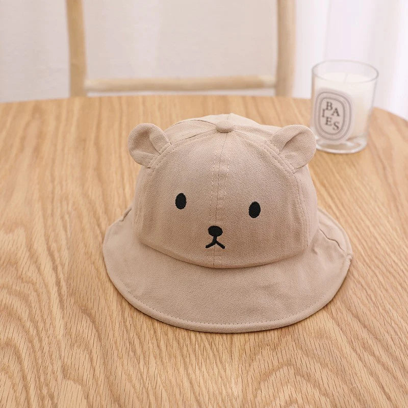 Gorro para el sol tipo cubo con Orejas de Oso: Protección y Ternura (3-18M)