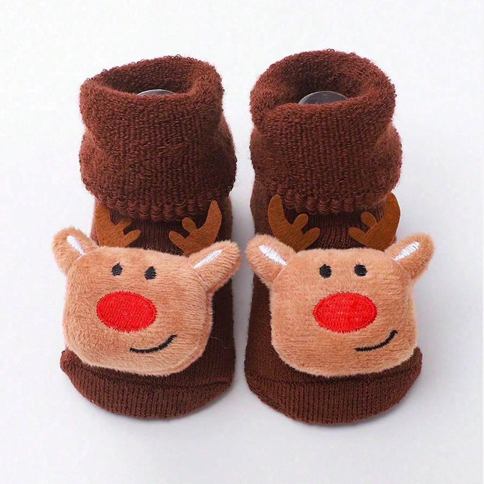 Calcetines Navideños Antideslizantes: Magia y Seguridad en sus Primeros Pasos (0-12M)