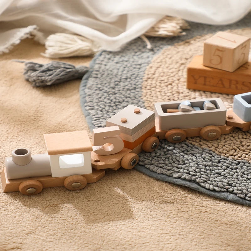 Tren y avión de Madera Didácticos Montessori - Juguete de Aprendizaje