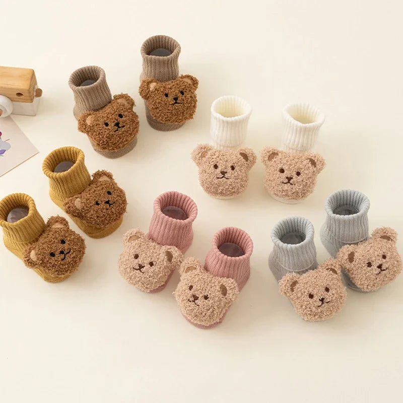 Calcetines de Oso Antideslizantes Bebé (0-3T)