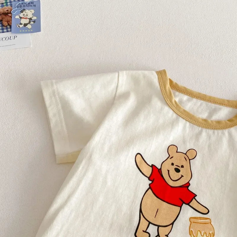 Camiseta y Short de Mezclilla con Tirantes de Winnie Pooh  (9M- 5T)