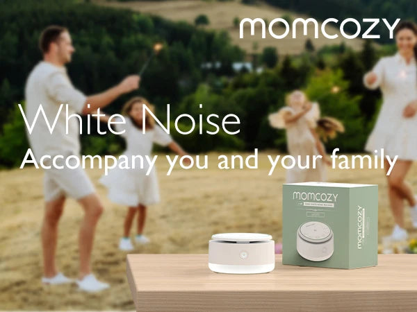 Máquina de Ruido Blanco para Bebé Momcozy | Portátil, 20 Sonidos para Dormir y Luz Nocturna Táctil