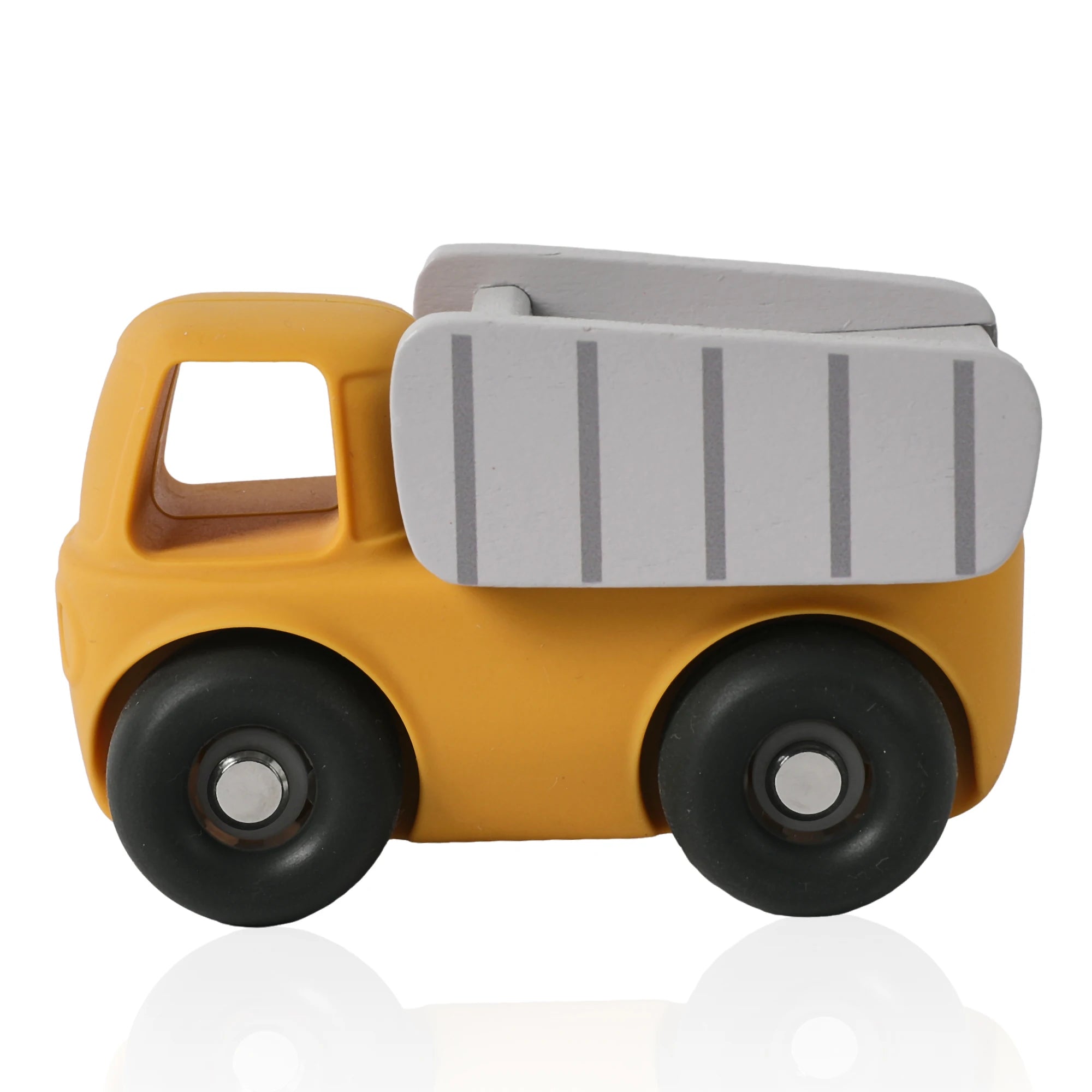 Coche de Juguete Montessori de Silicona | 2-en-1 Mordedera y Juguete Educativo