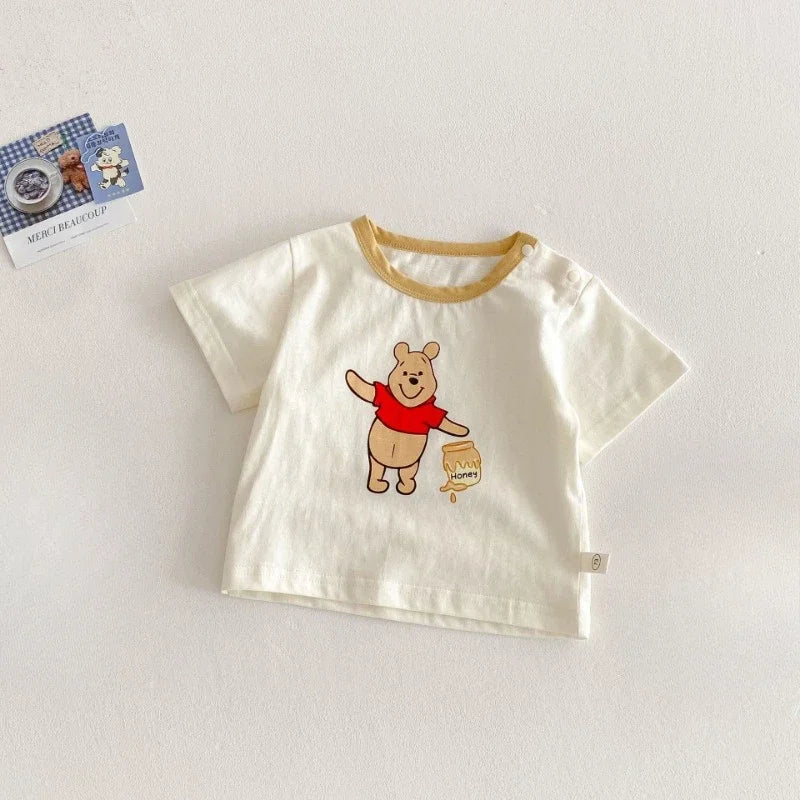 Camiseta y Short de Mezclilla con Tirantes de Winnie Pooh  (9M- 5T)