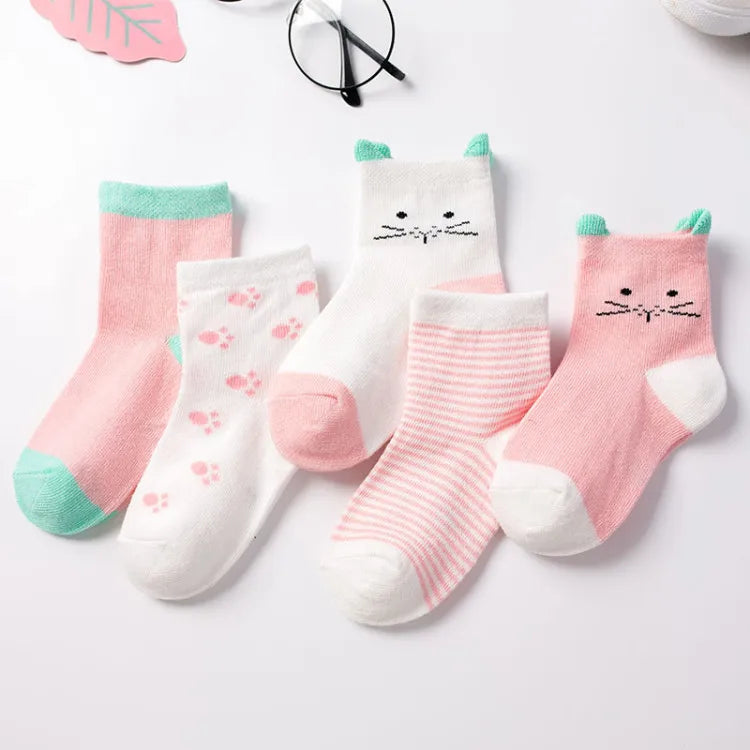 Set de 5 Pares de Calcetines divertidos de Algodón (0-6T)