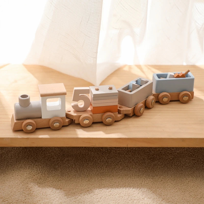 Tren y avión de Madera Didácticos Montessori - Juguete de Aprendizaje