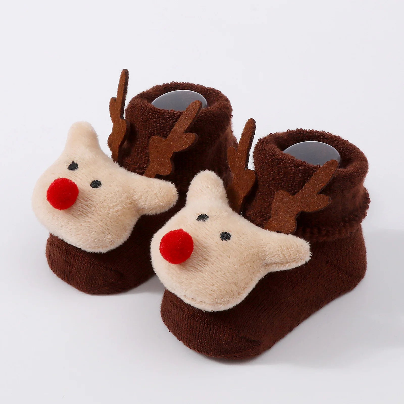 Calcetines Navideños Antideslizantes: Magia y Seguridad en sus Primeros Pasos (0-12M)