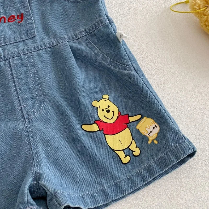 Camiseta y Short de Mezclilla con Tirantes de Winnie Pooh  (9M- 5T)
