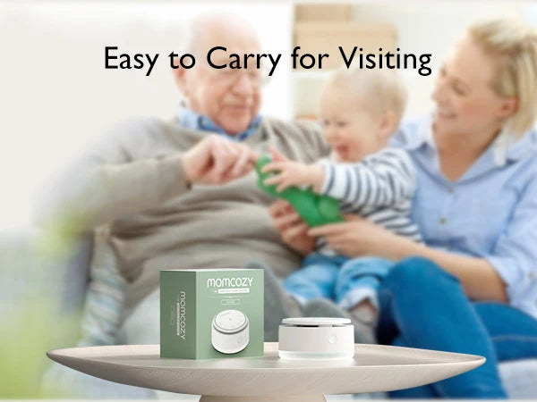 Máquina de Ruido Blanco para Bebé Momcozy | Portátil, 20 Sonidos para Dormir y Luz Nocturna Táctil