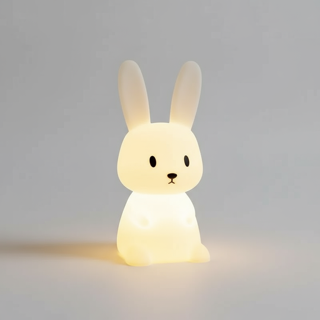 Lámpara LED de Conejo de Silicona | 7 Colores, Táctil y Recargable USB-C | 10 Horas de Luz
