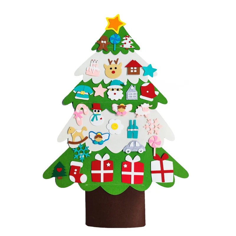 Árbol de Navidad DIY de Fieltro 3D Desmontable (Decoración Navideña Infantil)