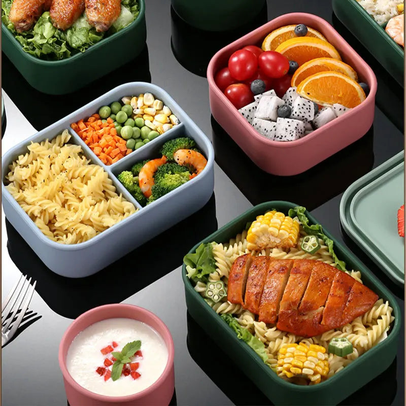 Caja Bento de Silicona  |  Compartimentos a Prueba de Fugas